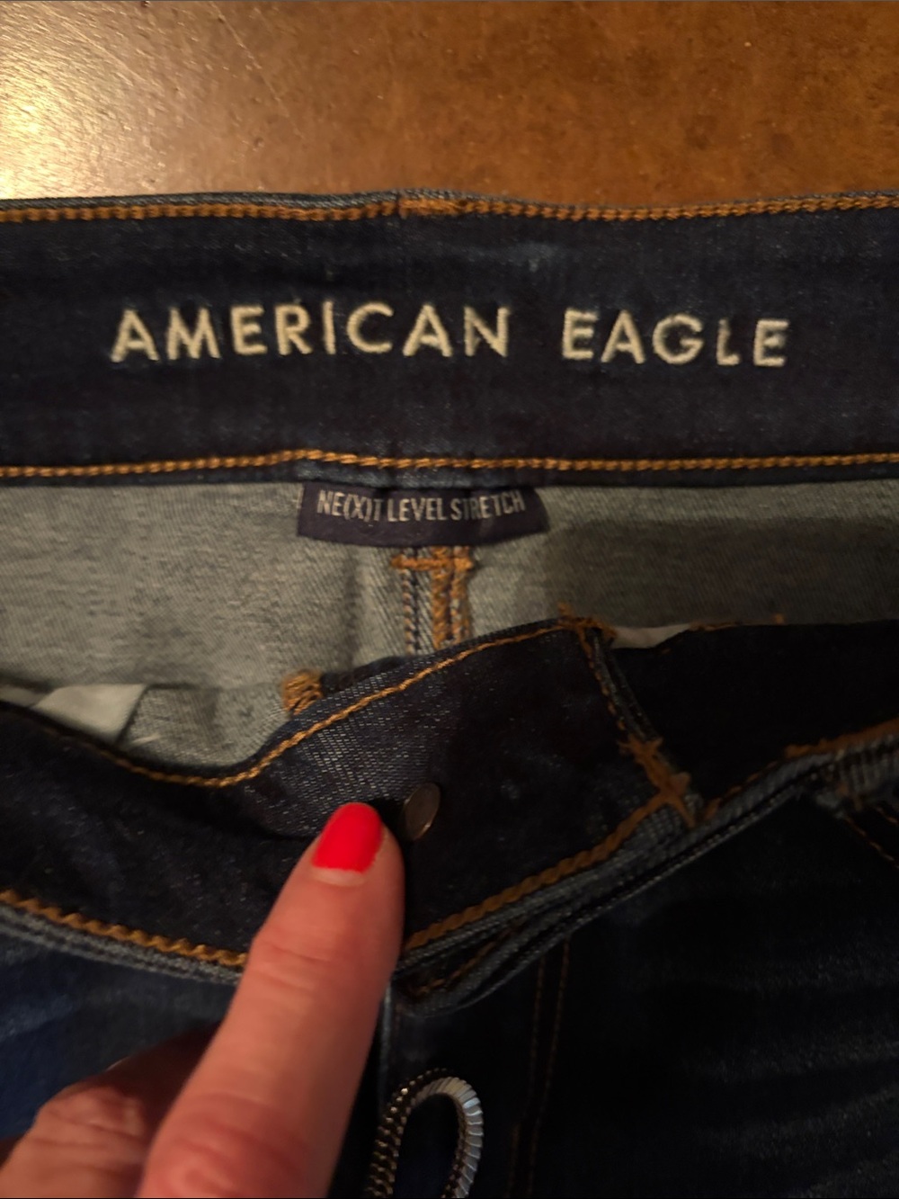 American Eagle Dark Wash Stretch Jeans - Dark Blue